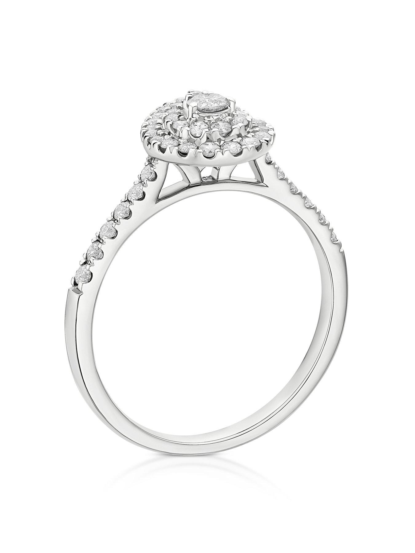 Image 3 of 3 of H. Samuel 9Ct Oval Halo 033Ct Diamond Ring - White Gold