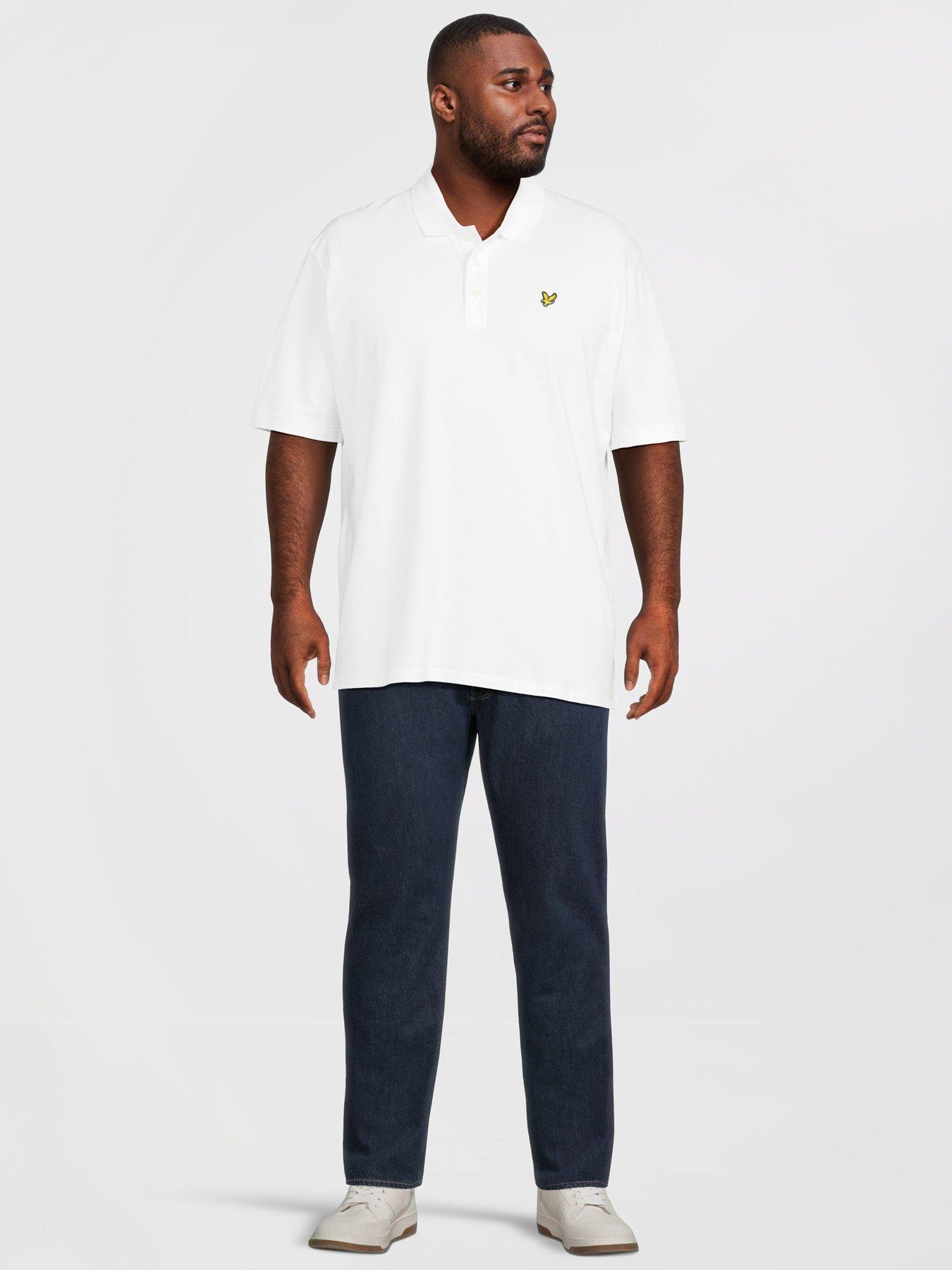 Image 3 of 5 of Lyle & Scott Big &amp; Tall Plain Polo Shirt - White