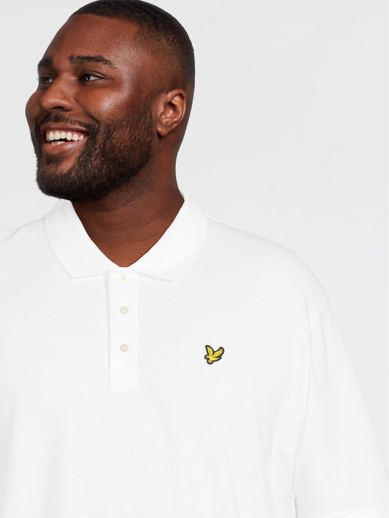 Image 4 of 5 of Lyle & Scott Big &amp; Tall Plain Polo Shirt - White