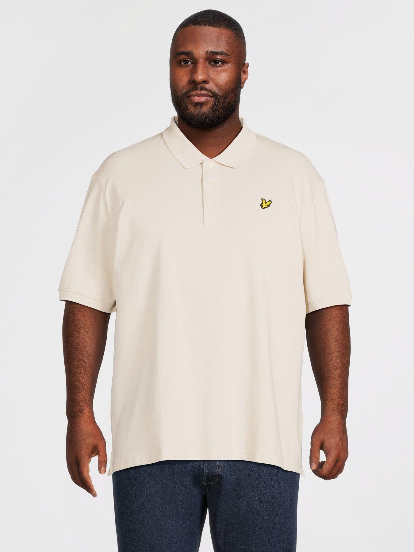 lyle-scott-big-tall-plain-polo-shirt-beige