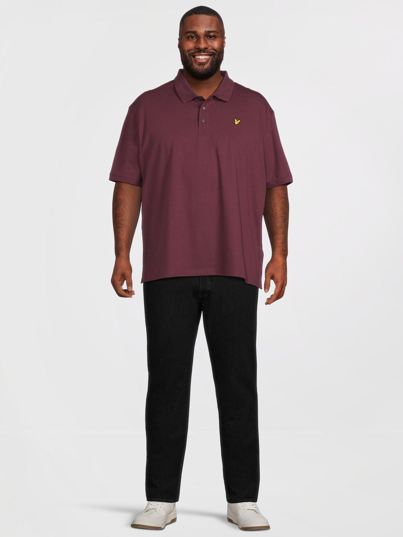 Image 3 of 5 of Lyle & Scott Big Tall Plain Polo Shirt - Burgundy
