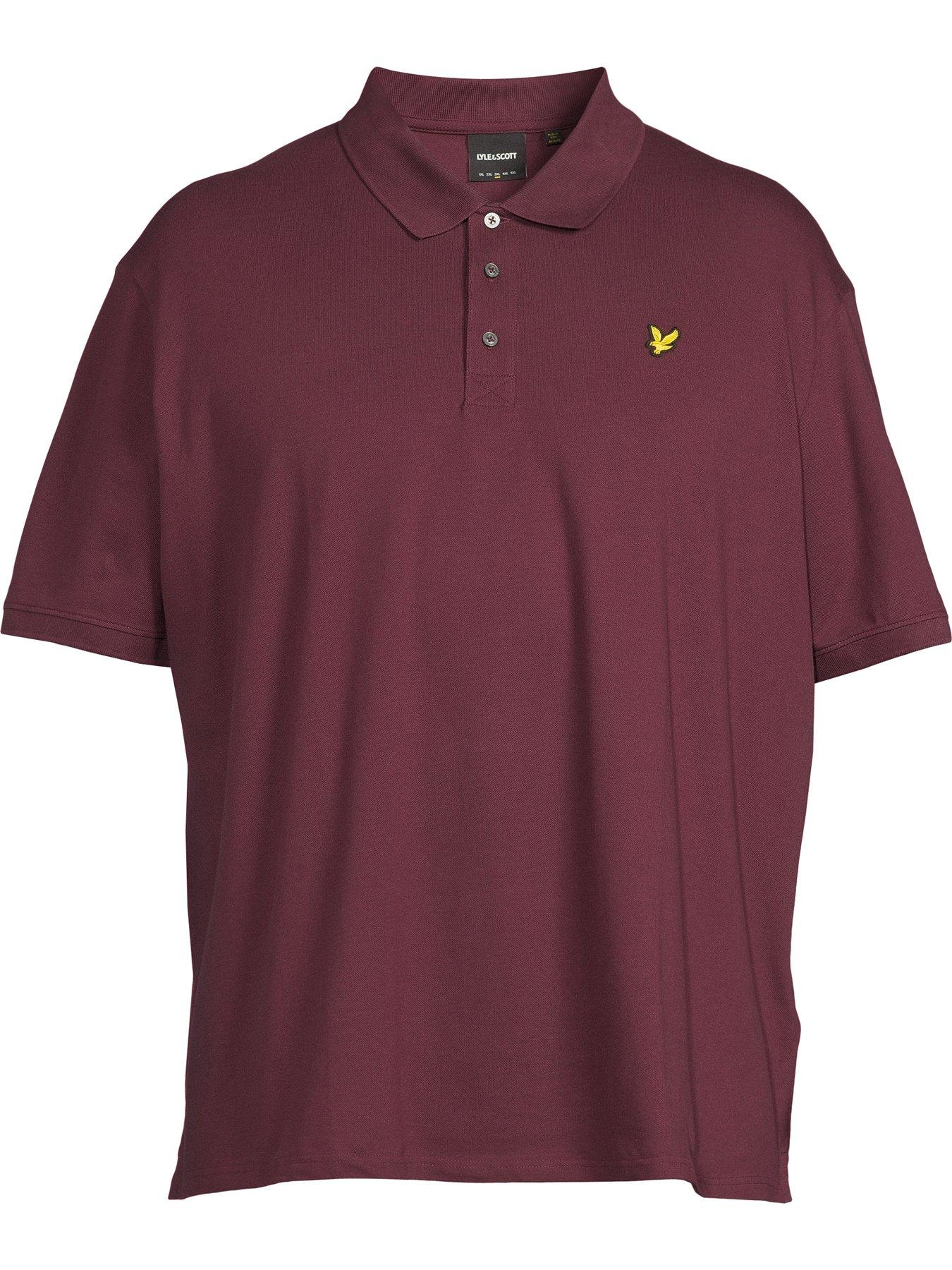 Image 5 of 5 of Lyle & Scott Big Tall Plain Polo Shirt - Burgundy