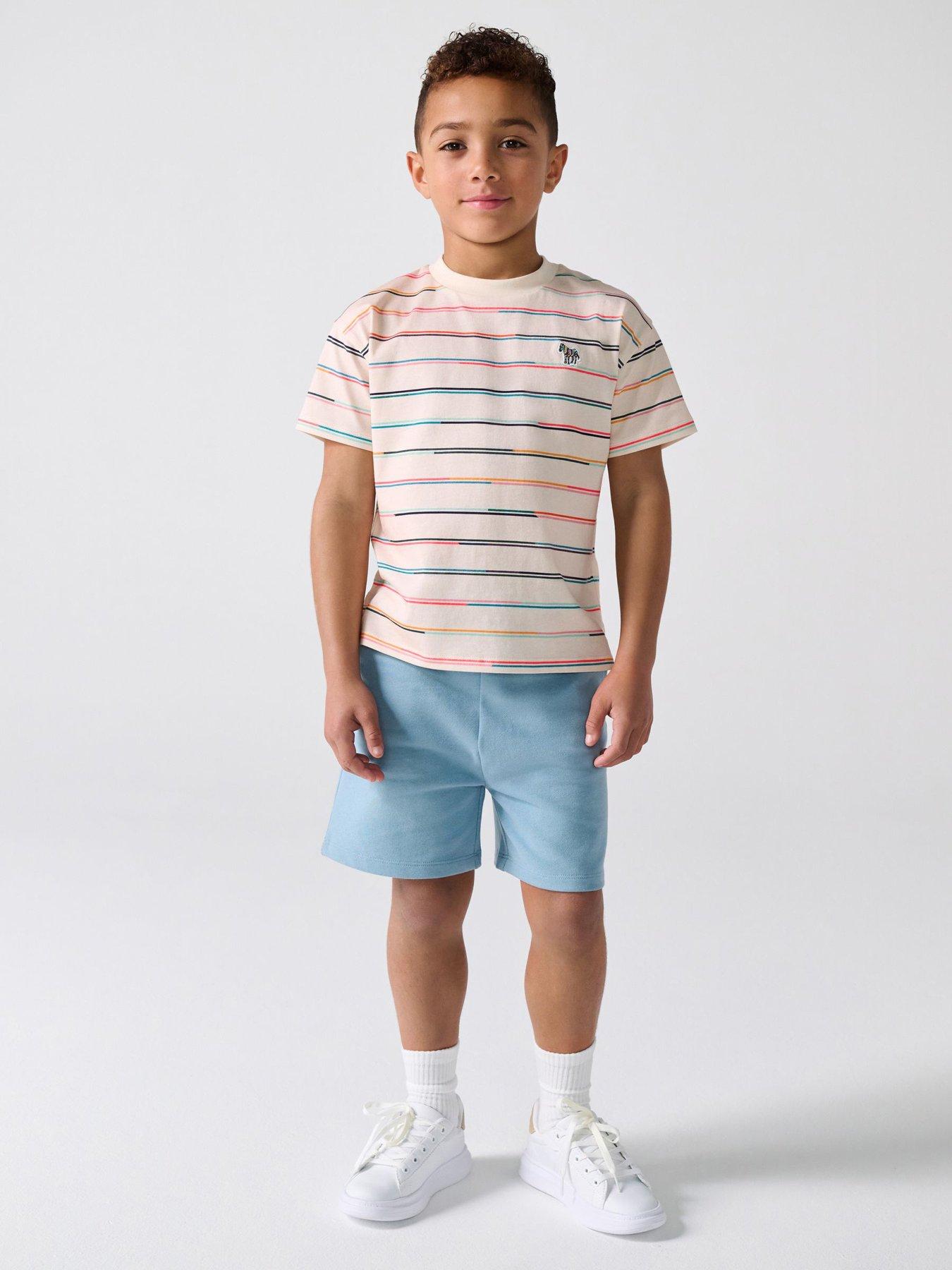Paul Smith Junior Boys Striped Sweat Short Set - Blue