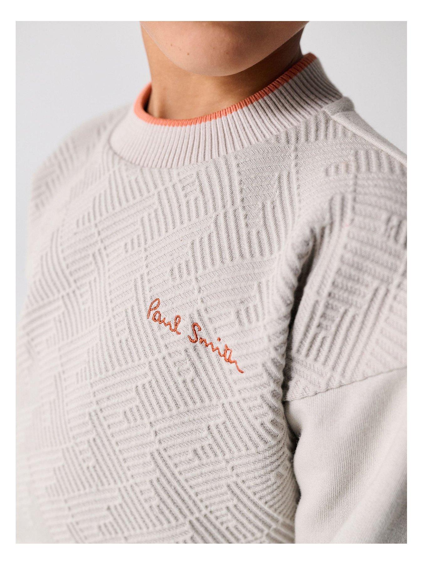 Image 2 of 5 of Paul Smith Junior Younger Boys Textured Sweatshirt Set - Beige