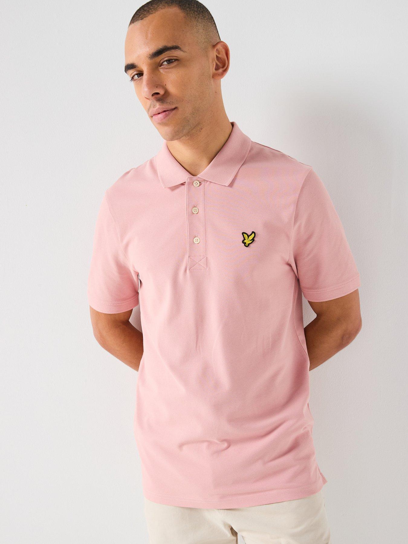 front image of lyle-scott-essentials-plain-polo-shirt-pink
