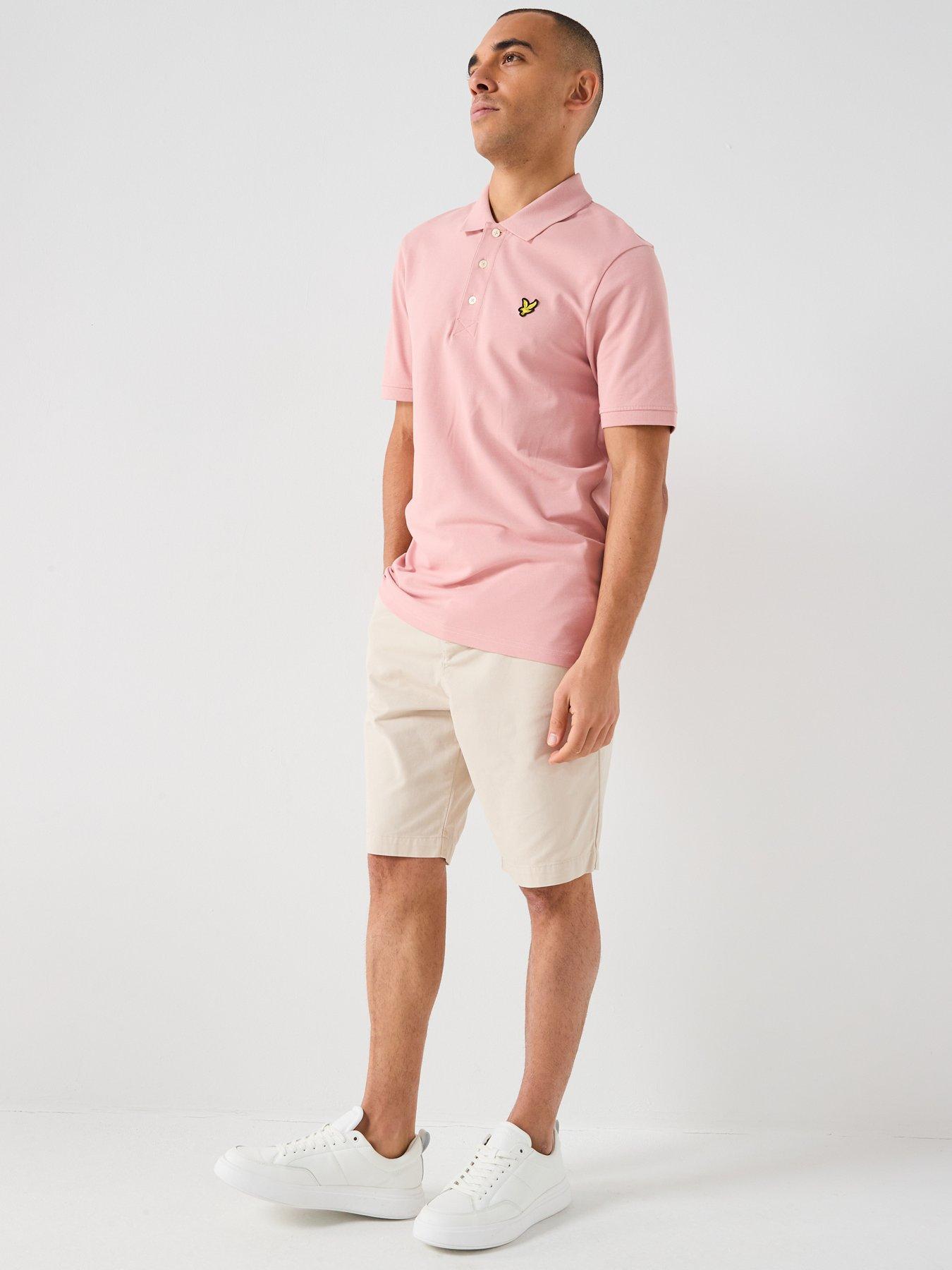  image of lyle-scott-essentials-plain-polo-shirt-pink