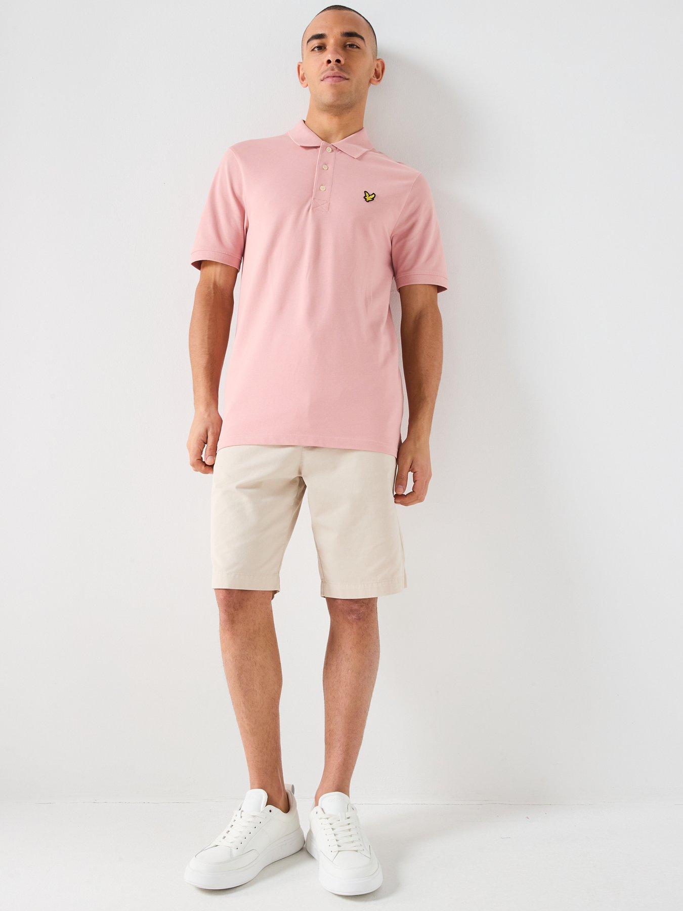  image of lyle-scott-essentials-plain-polo-shirt-pink
