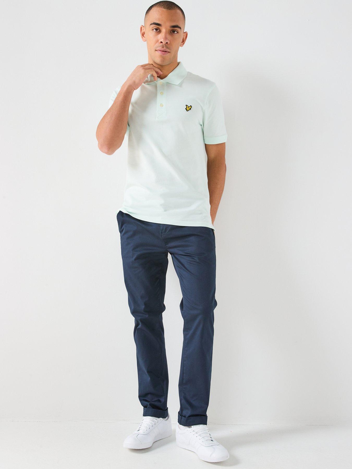  image of lyle-scott-essentials-plain-polo-shirt--blue-light-blue