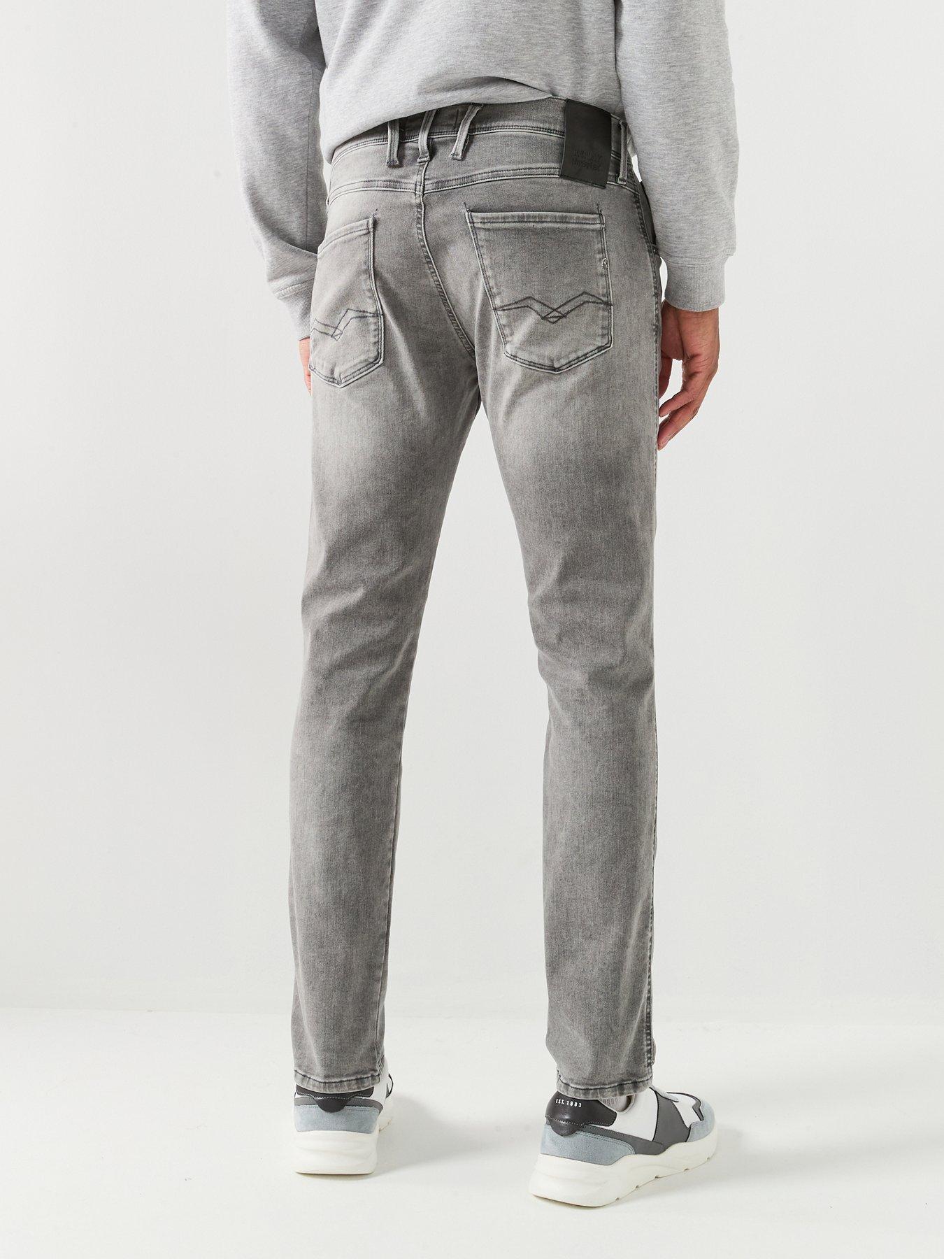  image of replay-anbass-slim-hyperflex-jeans-grey