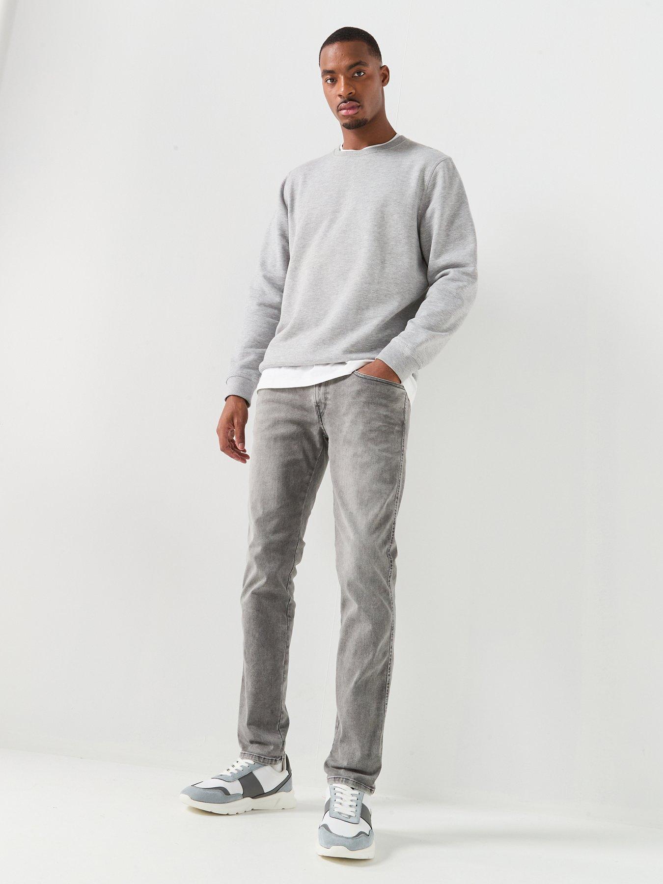  image of replay-anbass-slim-hyperflex-jeans-grey