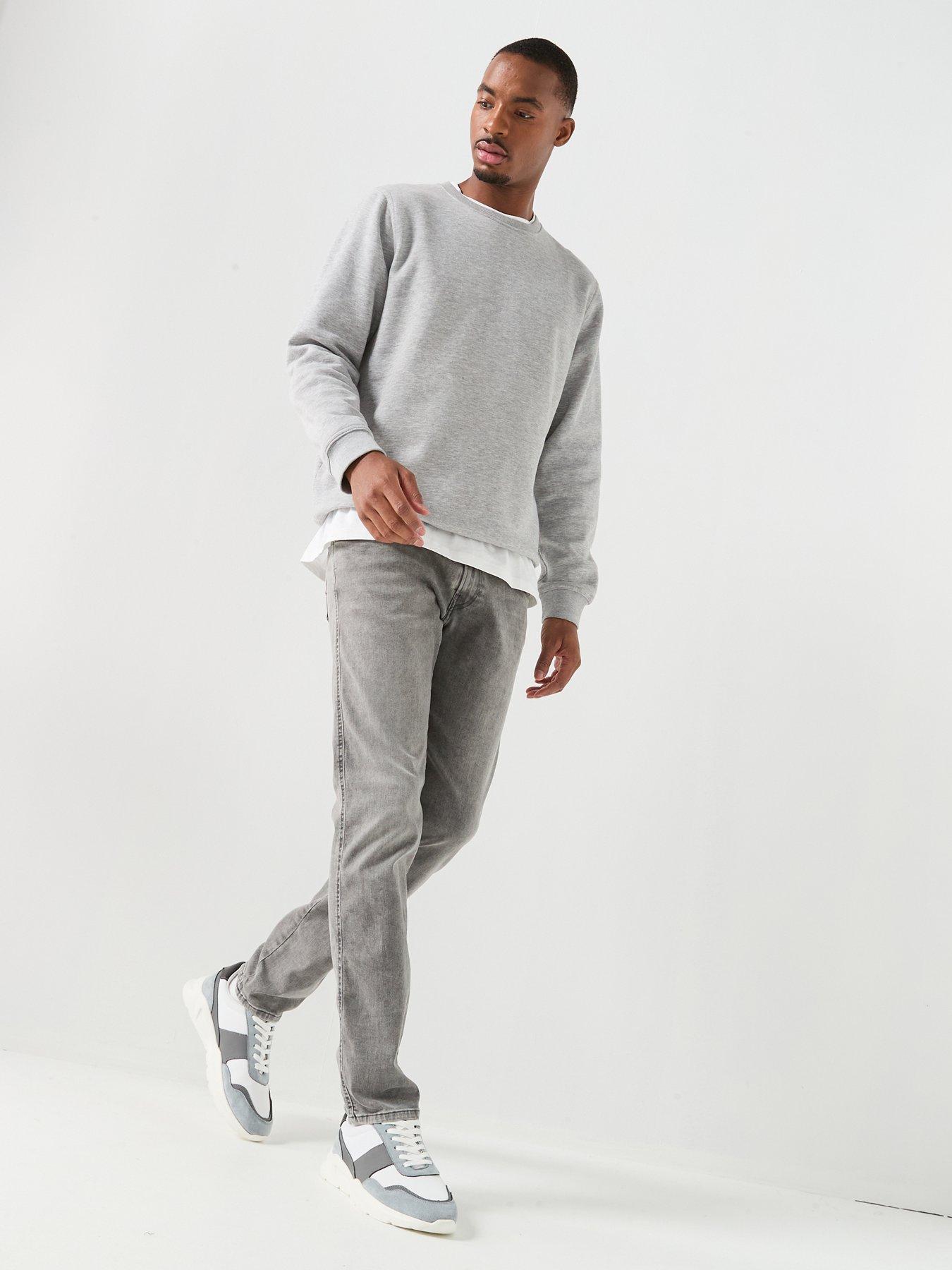  image of replay-anbass-slim-hyperflex-jeans-grey