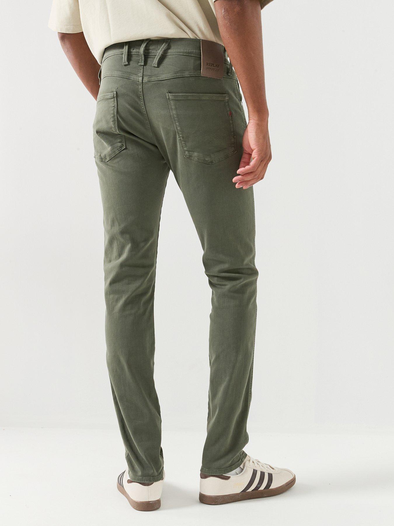  image of replay-anbass-slim-hyperflex-jeans-khaki
