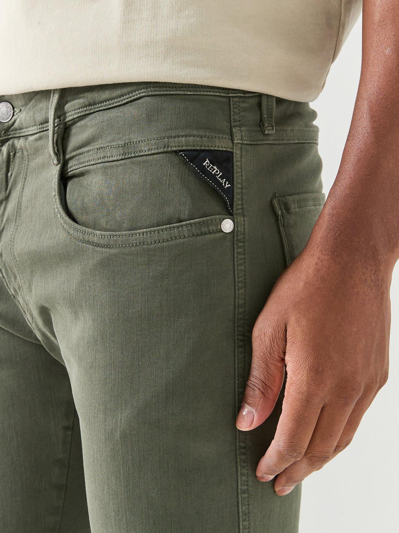  image of replay-anbass-slim-hyperflex-jeans-khaki