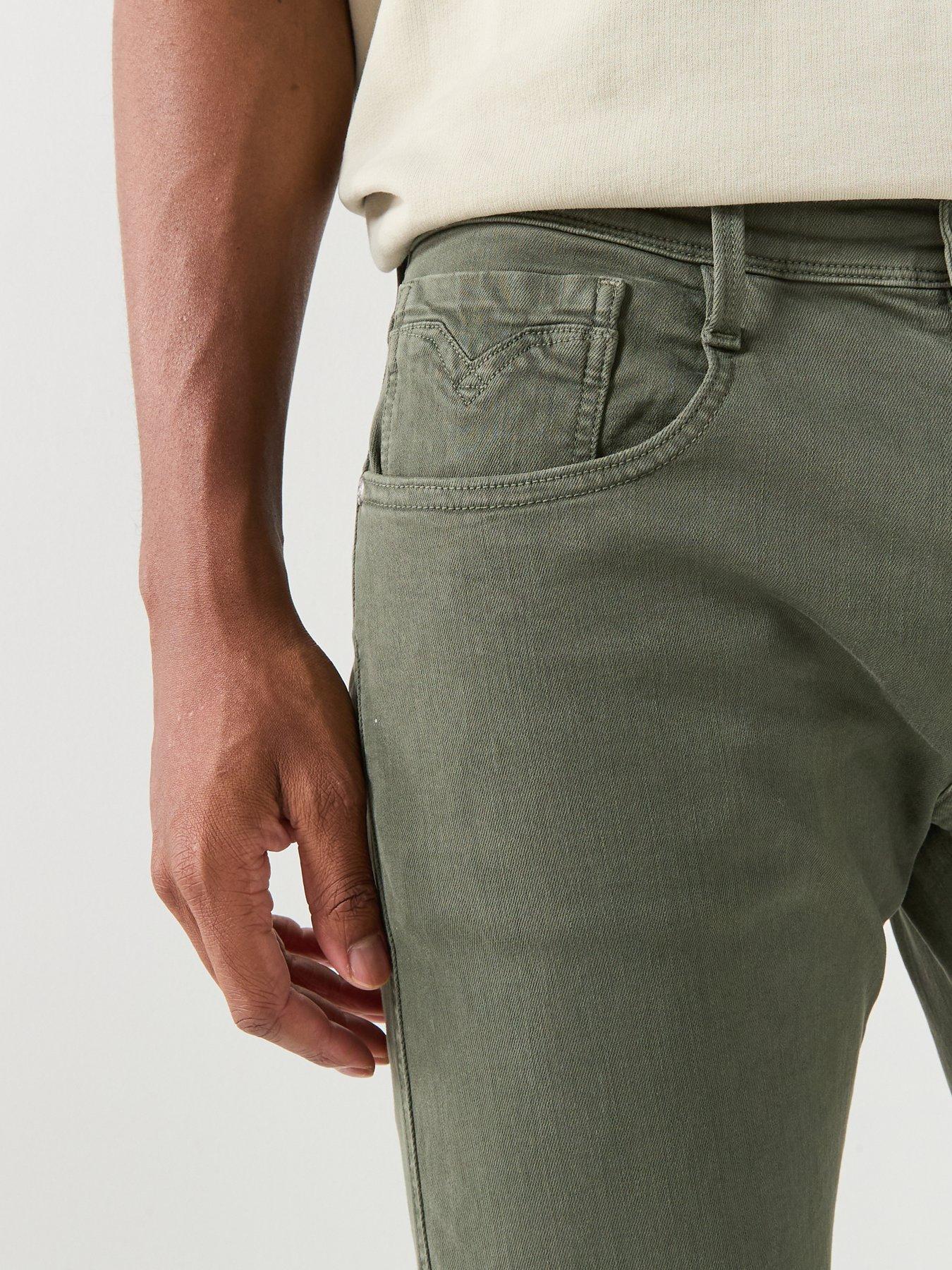  image of replay-anbass-slim-hyperflex-jeans-khaki
