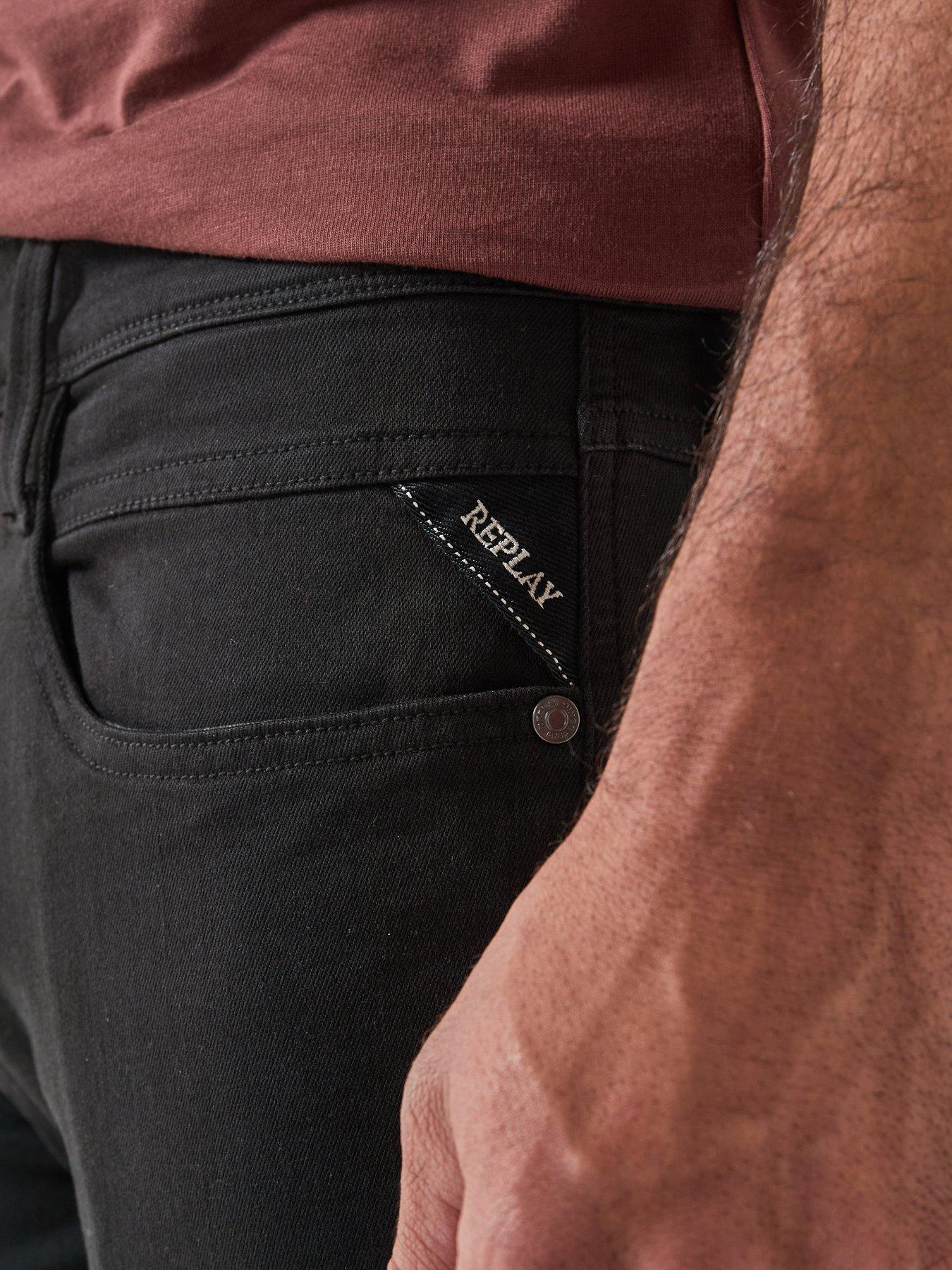 Image 4 of 6 of Replay Anbass Slim Hyperflex Jeans - Black