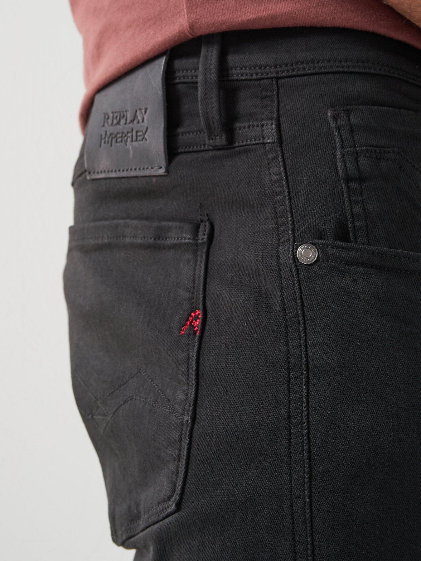 Image 5 of 6 of Replay Anbass Slim Hyperflex Jeans - Black
