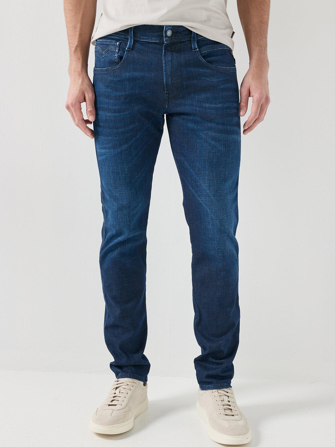  image of replay-anbass-slim-hyperflex-jeans-dark-blue