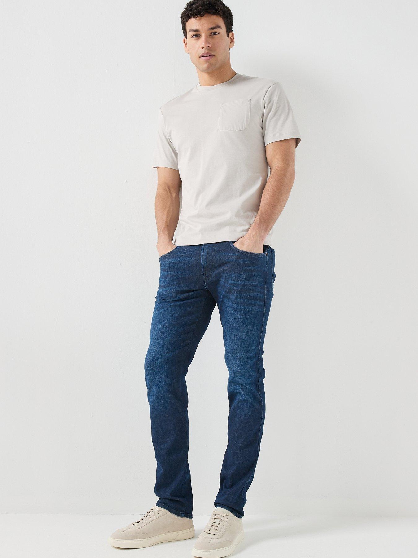  image of replay-anbass-slim-hyperflex-jeans-dark-blue