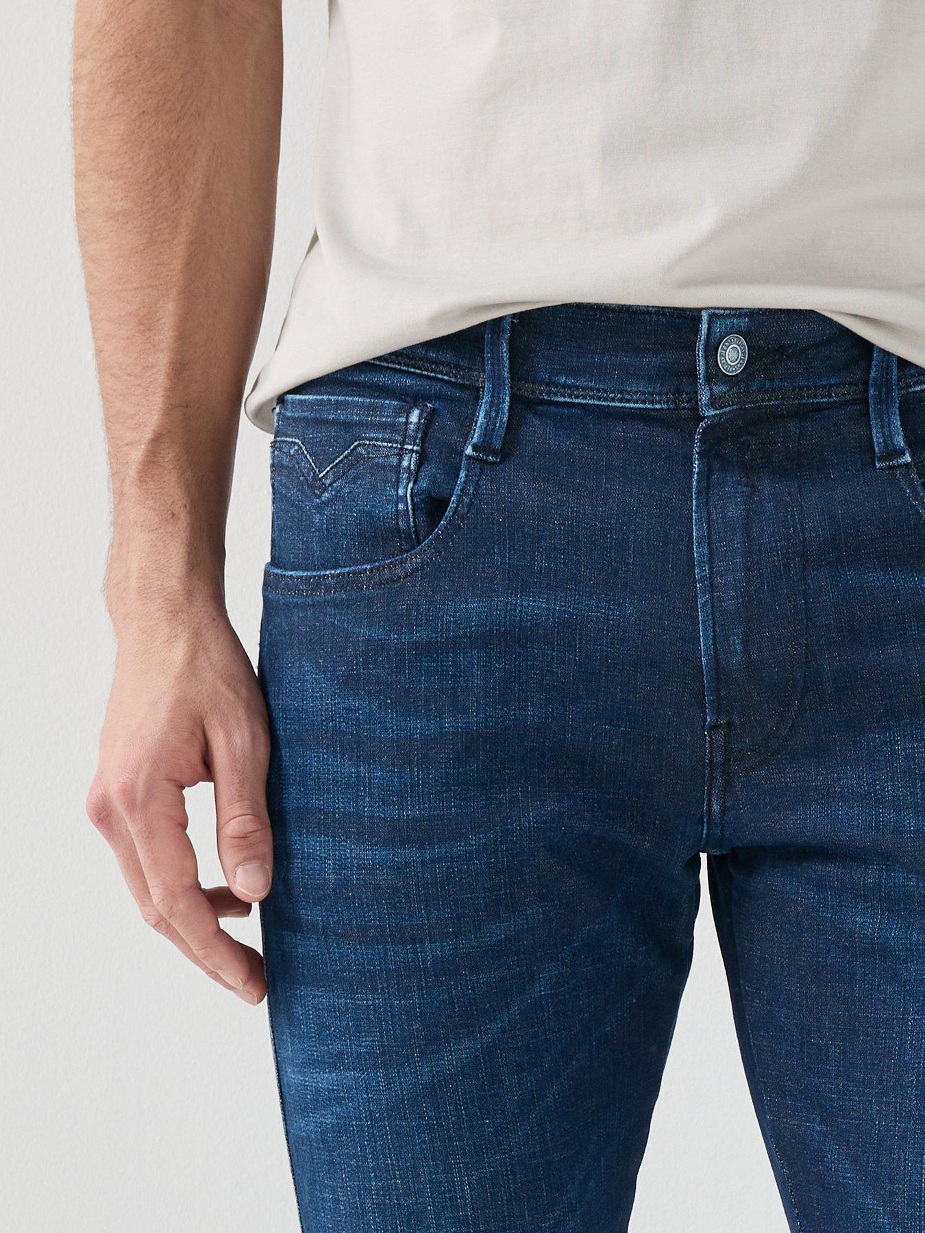  image of replay-anbass-slim-hyperflex-jeans-dark-blue