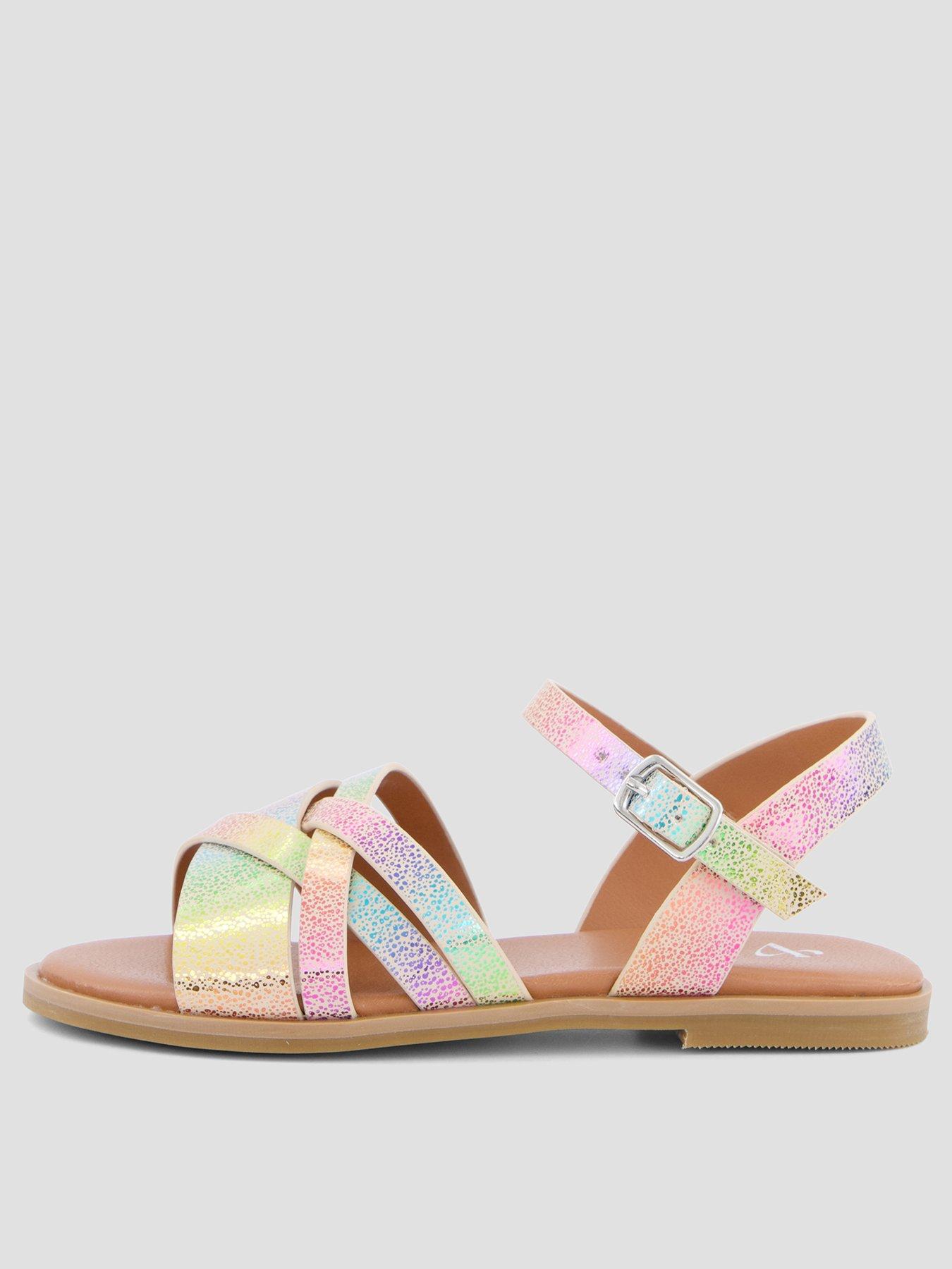 The Very Collection Rainbow Cross-Strap Sandals - Multi