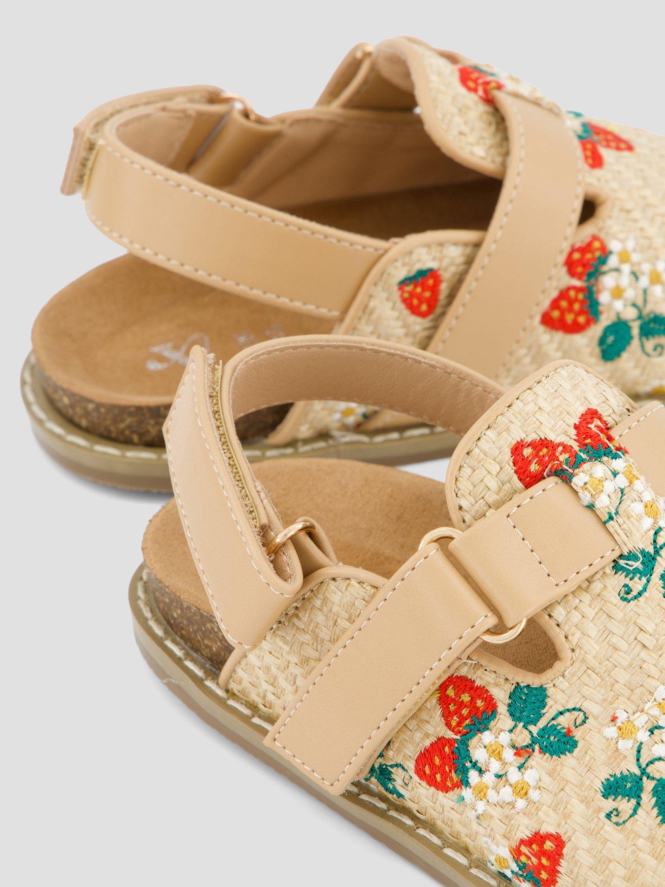 Image 5 of 7 of The Very Collection Strawberry Embroidered Raffia Mule - Multi