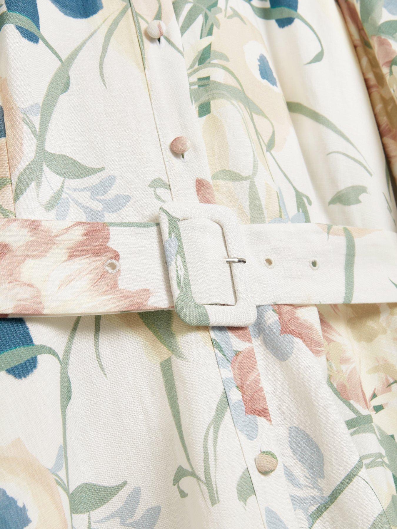 Image 6 of 7 of Ted Baker Puff Sleeve Printed Mini Shirt