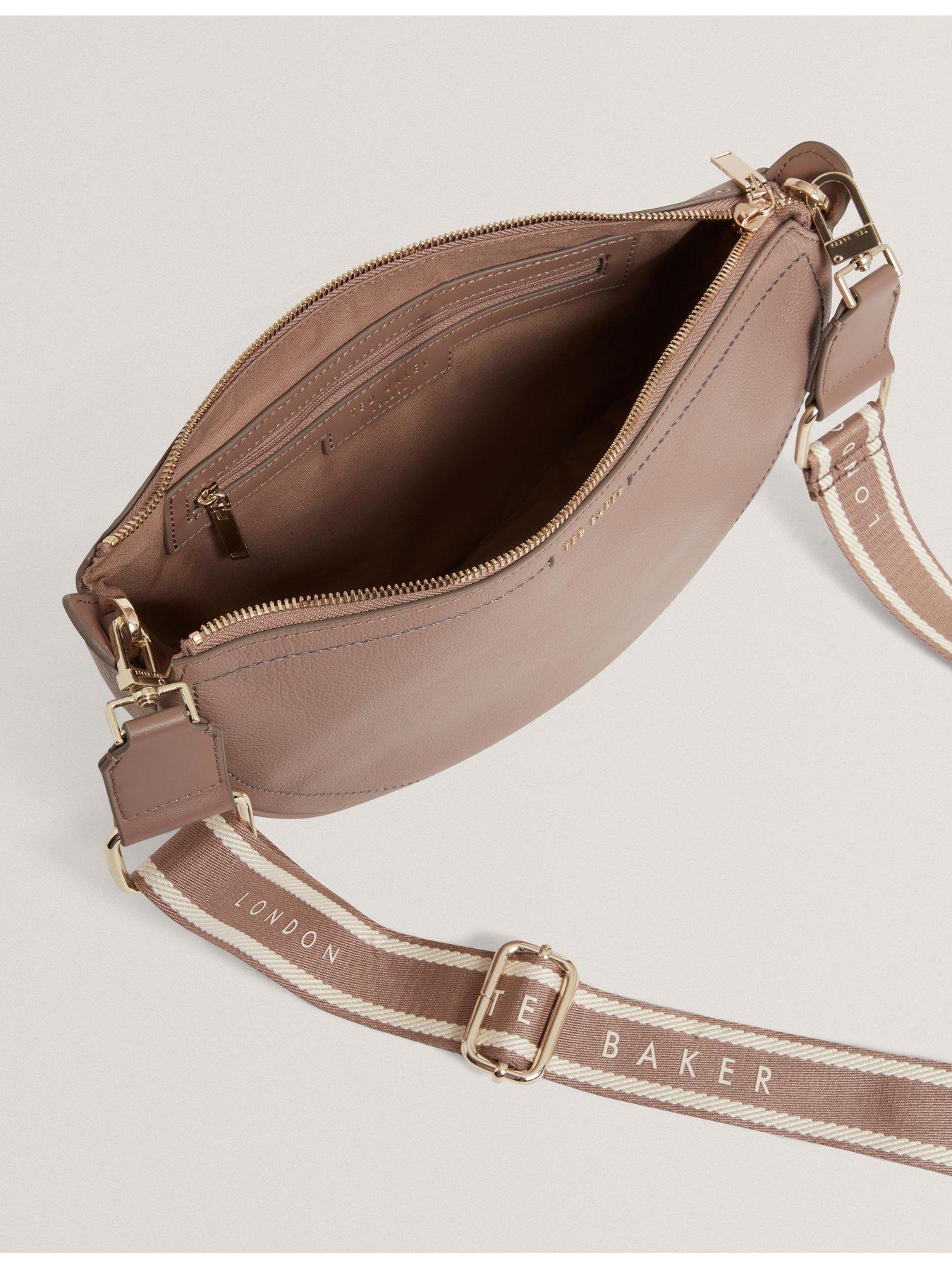 Image 5 of 5 of Ted Baker Webbing Leather Half Moon Crossbody Bag - Mid Grey
