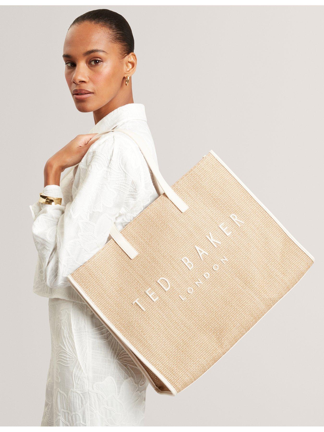  image of ted-baker-faux-raffia-large-icon-bag