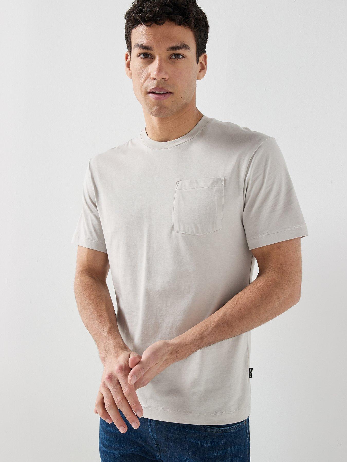 Replay Custom Garage Carp Fish Back Graphic T-Shirt - Grey