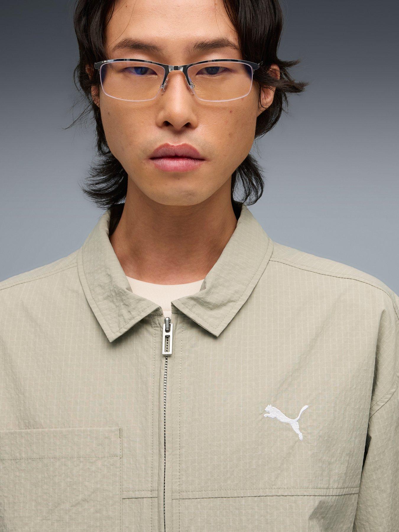 stillFront image of puma-mens-wardrobe-essential-chore-jacket-pebble-gray