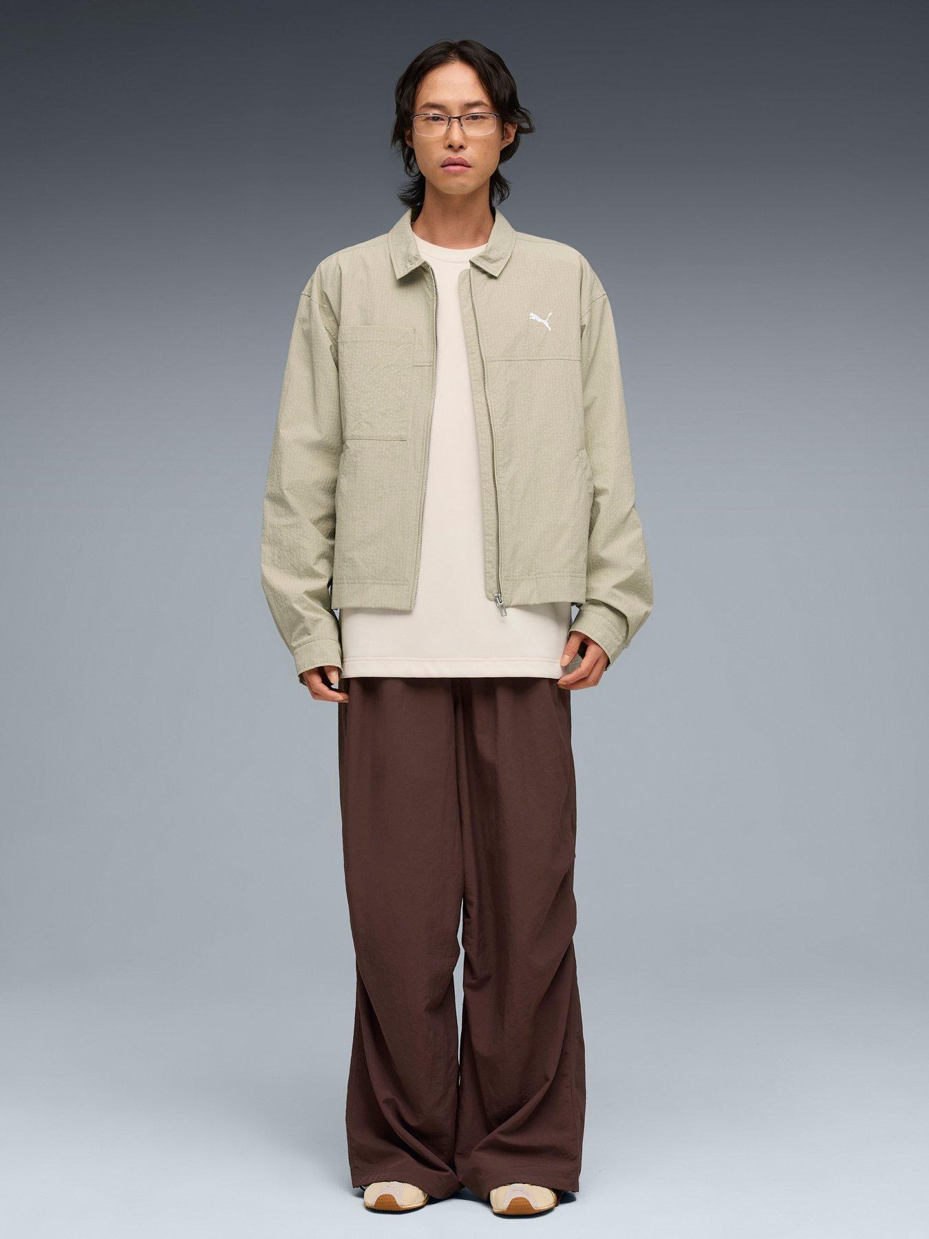  image of puma-mens-wardrobe-essential-chore-jacket-pebble-gray