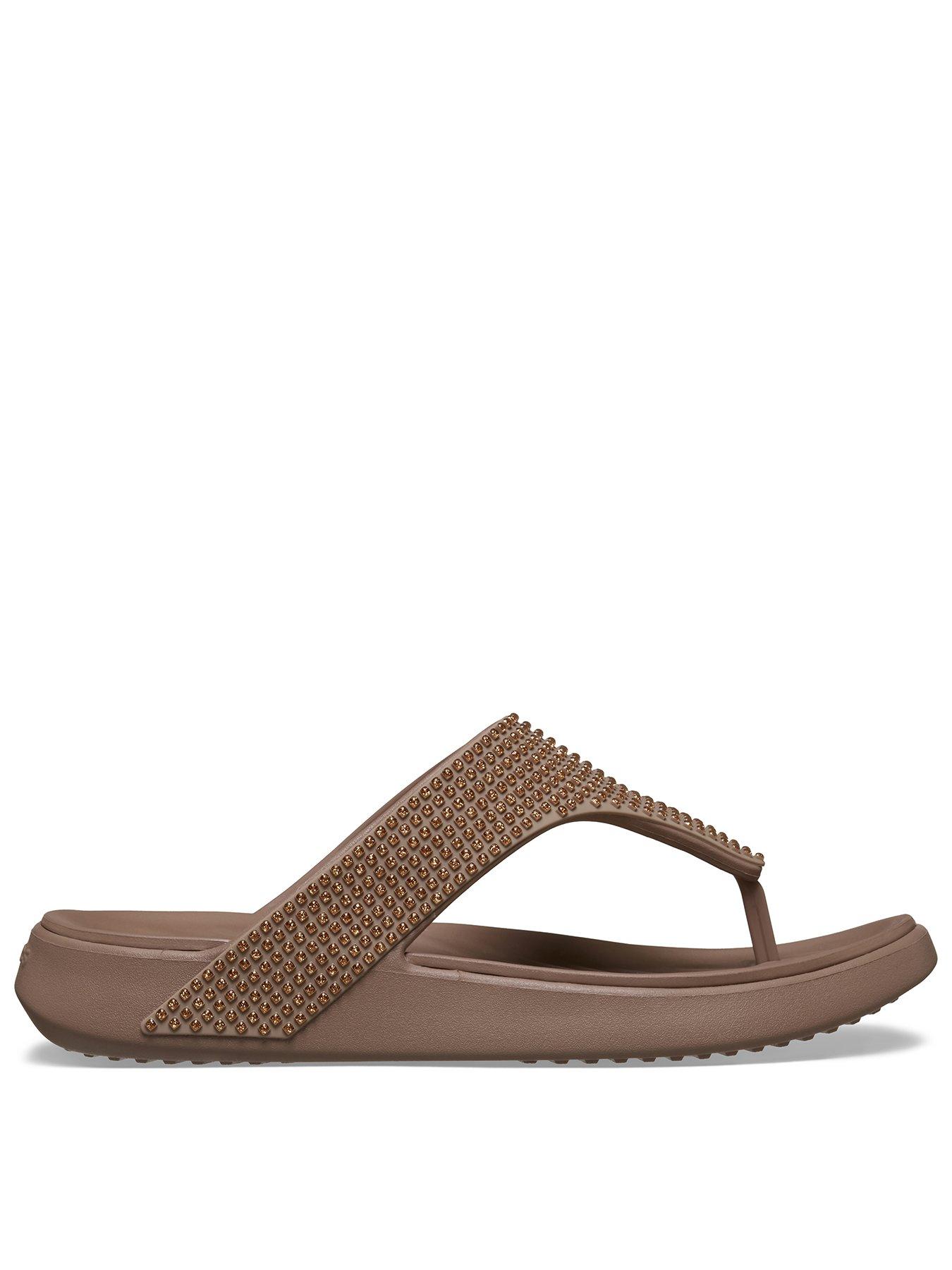 Image 1 of 6 of Crocs Getaway Triangle Gems Sandal - Beige