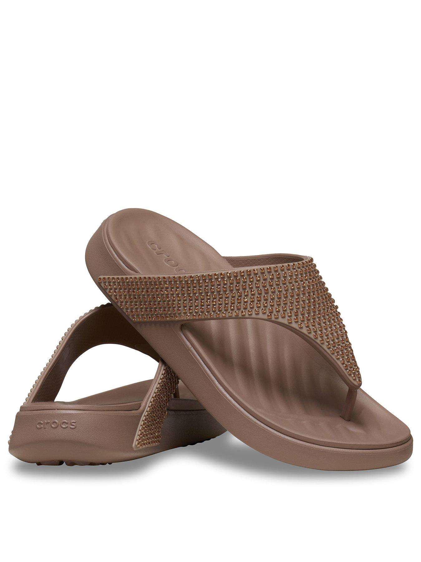 Image 3 of 6 of Crocs Getaway Triangle Gems Sandal - Beige