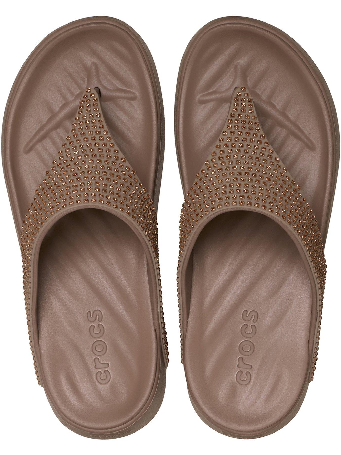 Image 4 of 6 of Crocs Getaway Triangle Gems Sandal - Beige