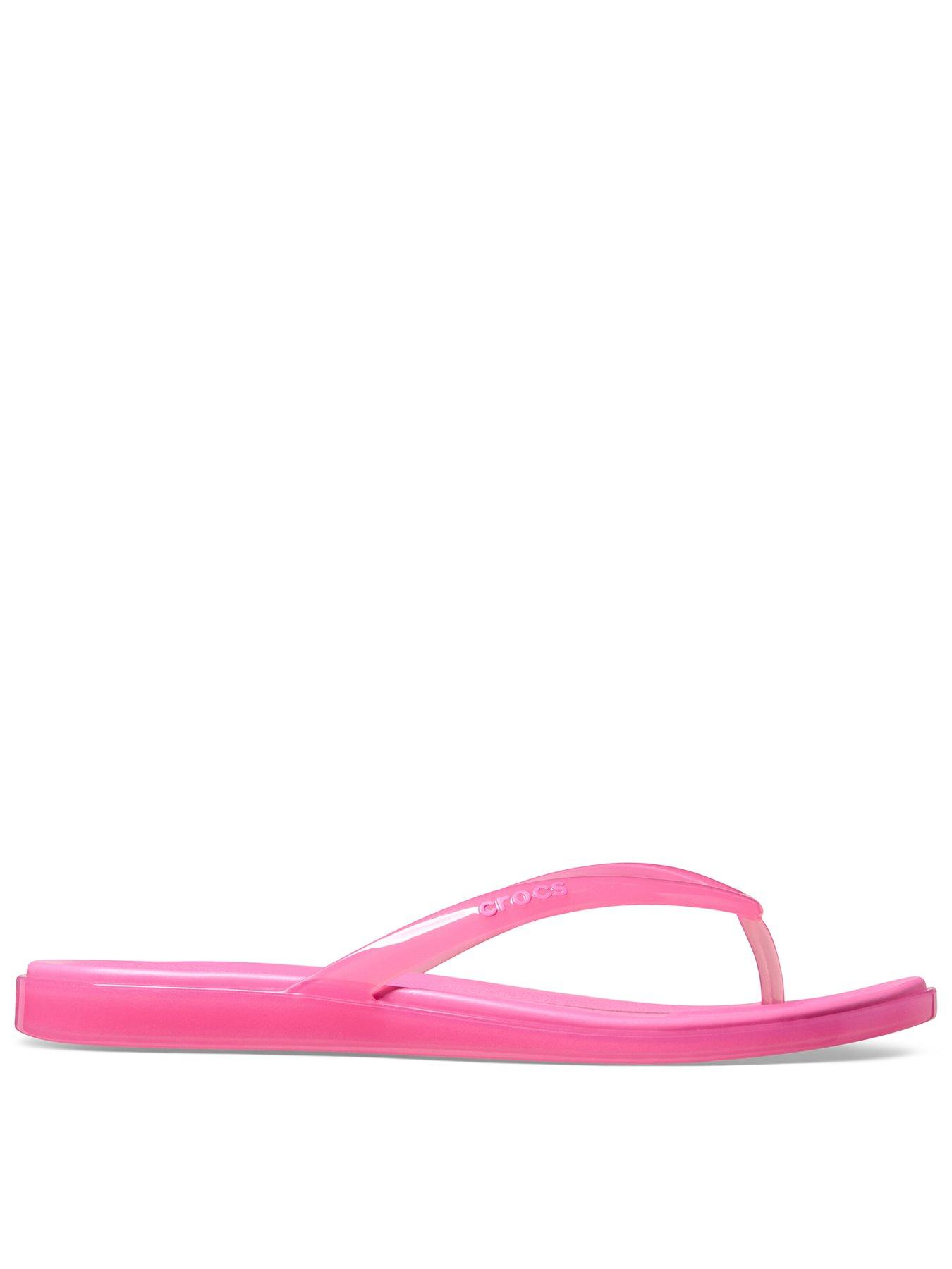 Crocs Miami Jelly Round Toe Flip Sandal - Lemonade Jelly