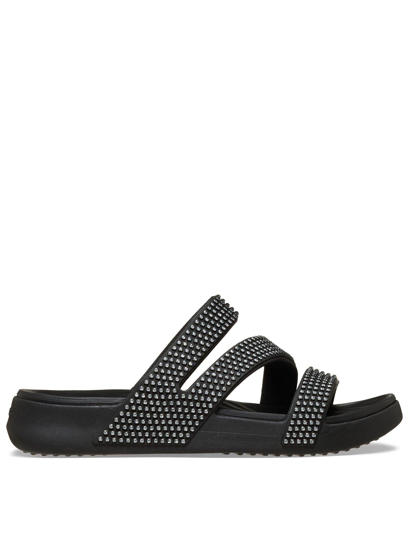 Crocs Getaway Gems Strappy Sandals - Black