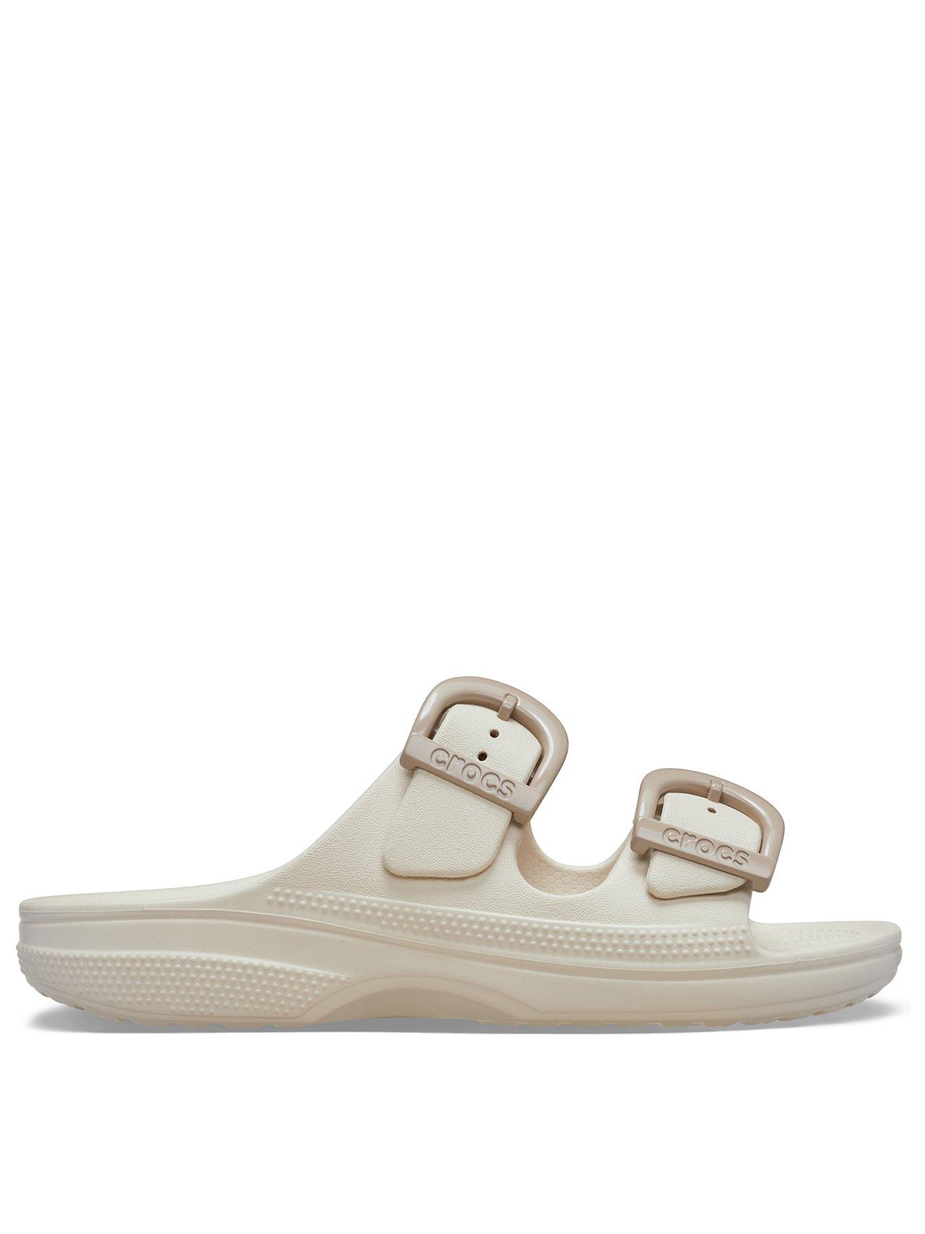 Crocs Saturday Enamel Buckle Sandal - Beige
