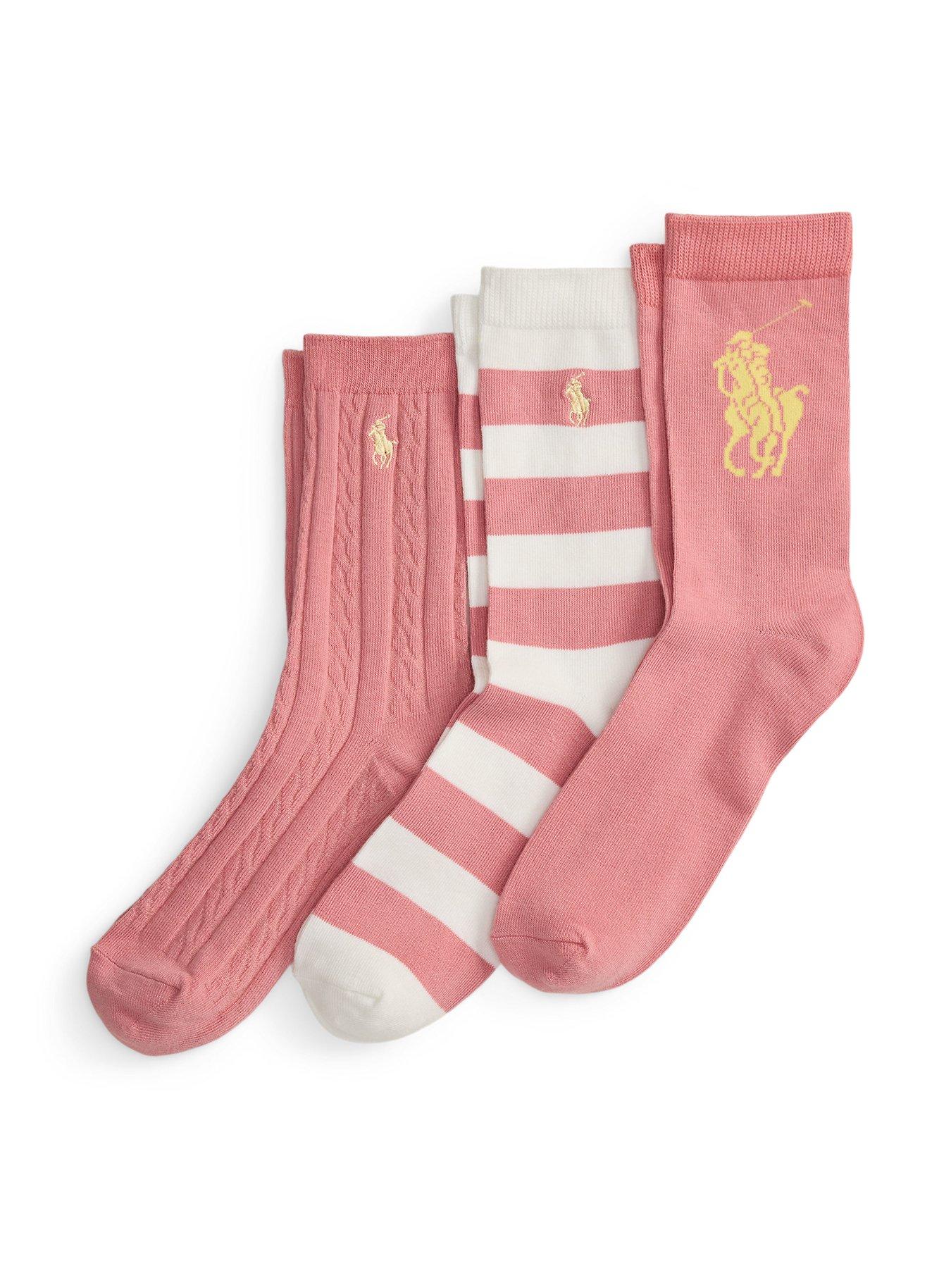 Polo Ralph Lauren Girls 3-Pack of Socks - Pink