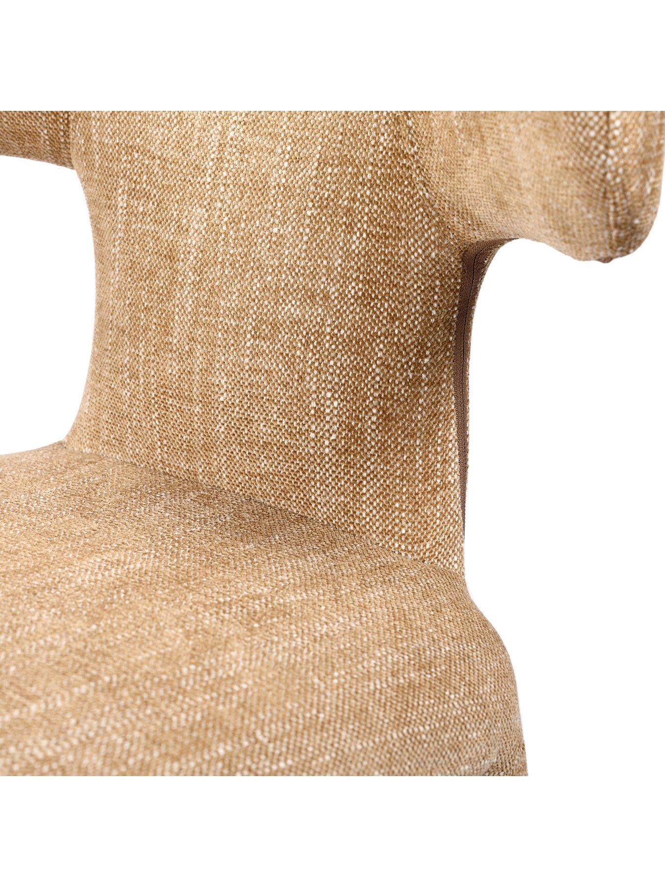Image 6 of 6 of Libra Interiors Pair Of Milo Upholstered Dining Chairs - Wheat