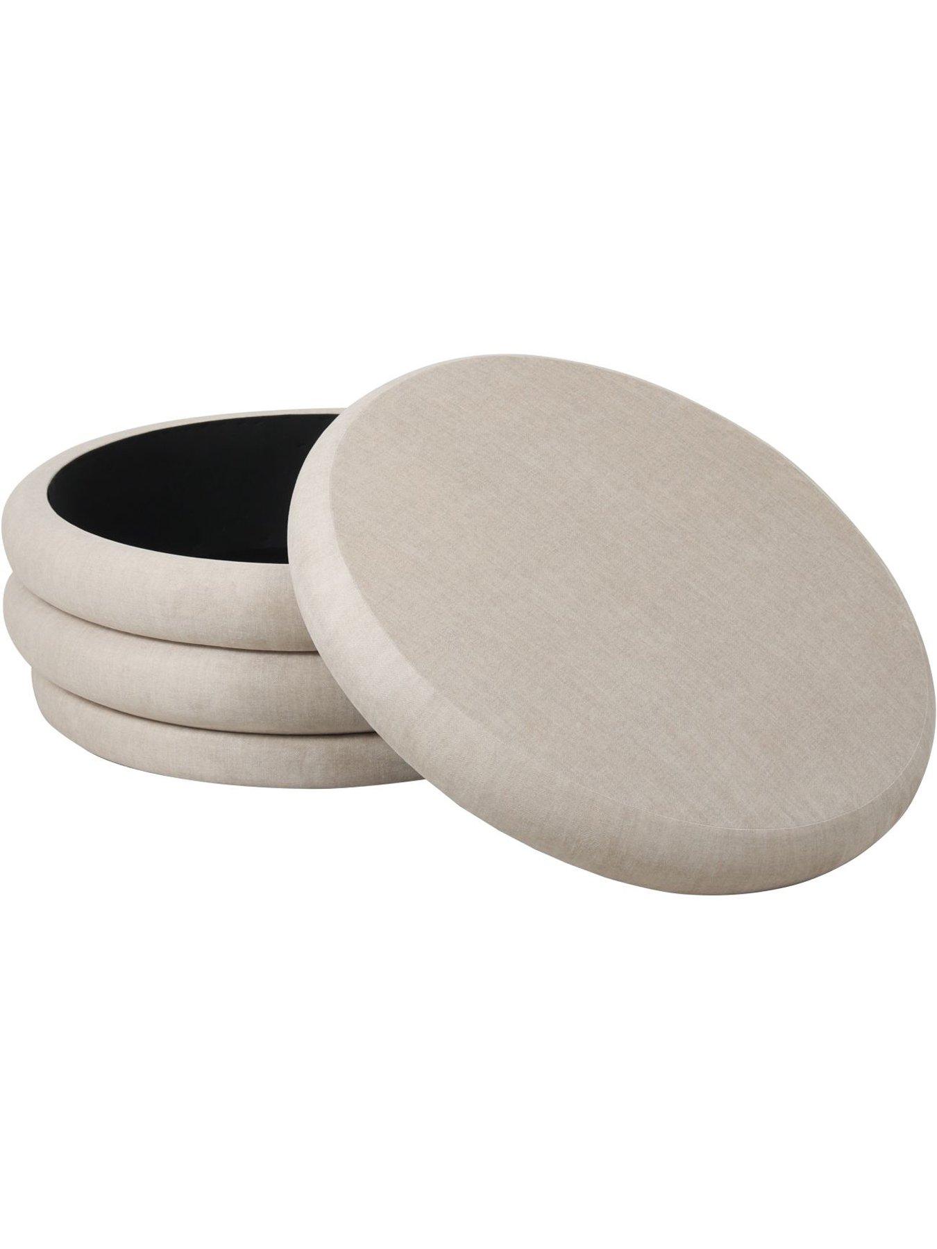 Image 4 of 5 of Libra Interiors Casa Storage Ottoman - Cream