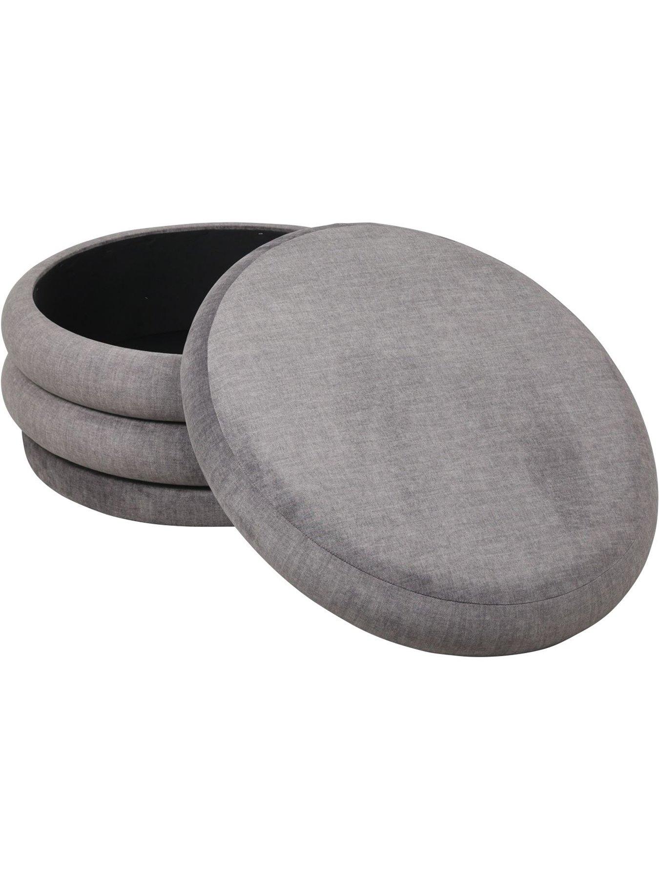 Image 3 of 3 of Libra Interiors Casa Storage Ottoman - Grey