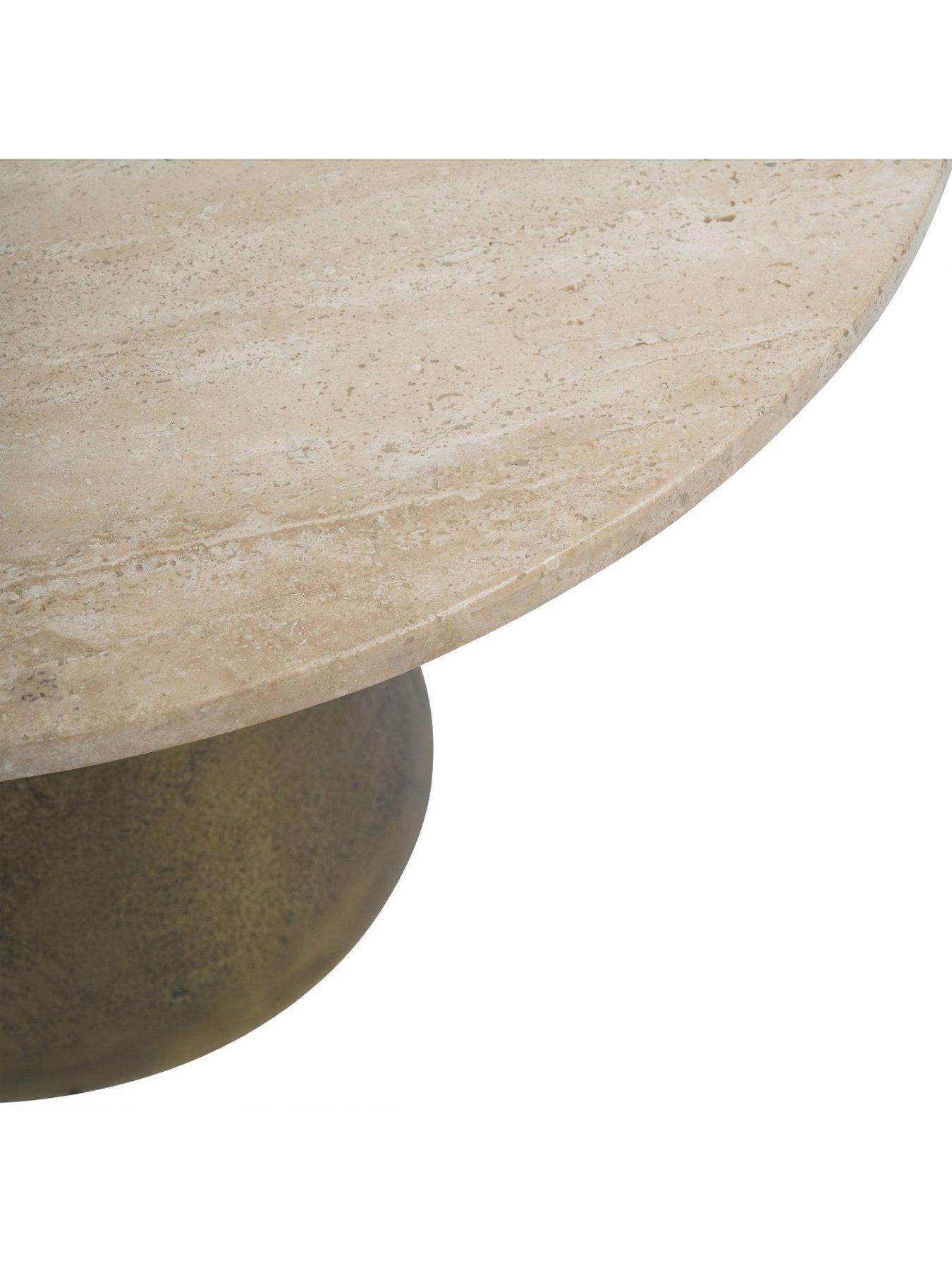  image of libra-interiors-clifton-antique-brass-travertine-coffee-table
