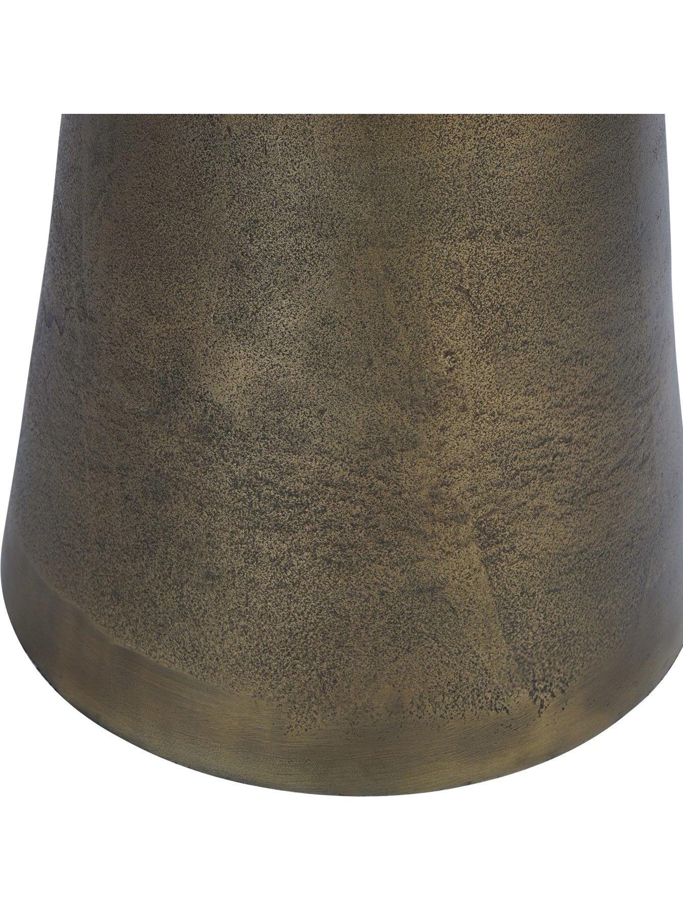 Image 5 of 5 of Libra Interiors Clifton Antique Brass & Travertine Side Table