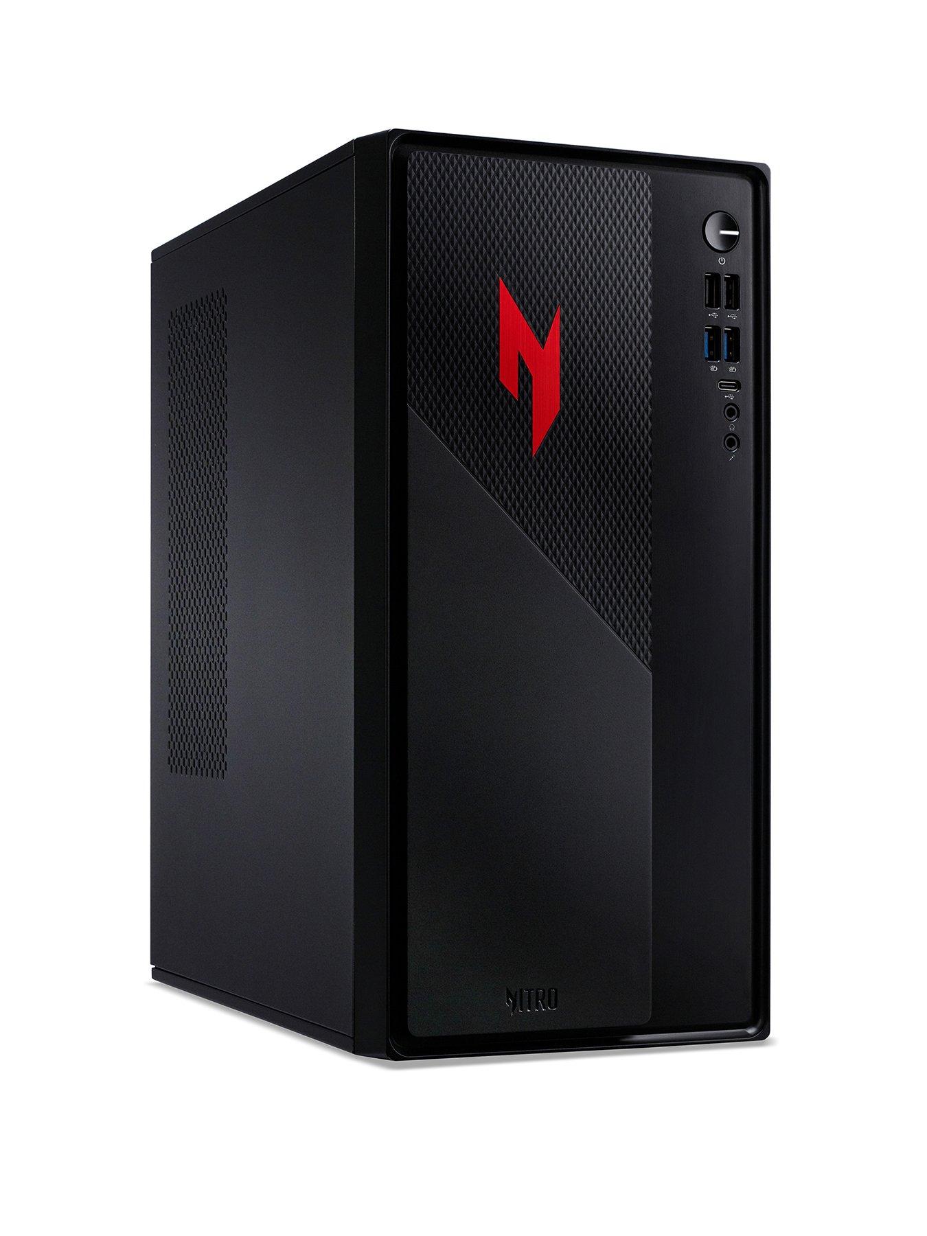 front image of acer-nitro-n20-gaming-desktop-intel-core-i5-16gb-ram-512gb-ssd-black