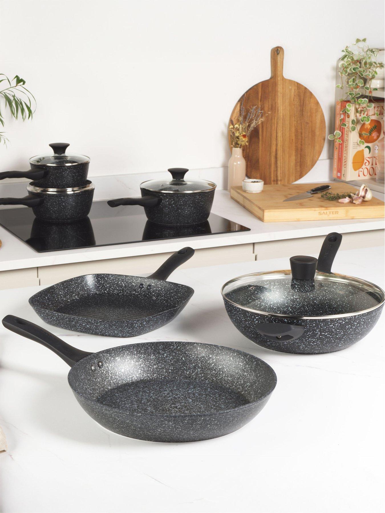 Image 1 of 6 of Salter Salter Megastone 3pc Pan Set - Silver