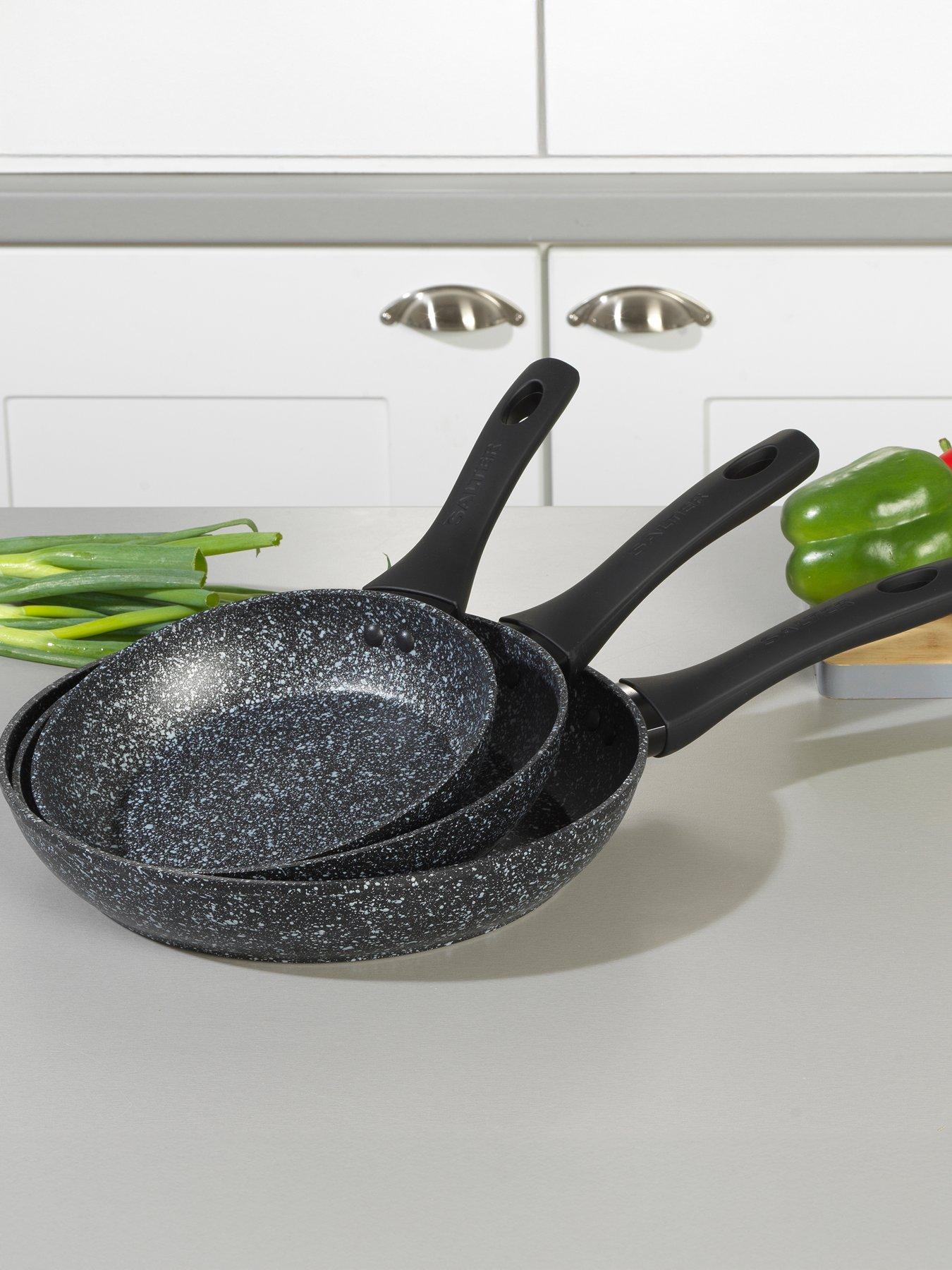 Salter Megastone 3pc Frypan Set - Silver