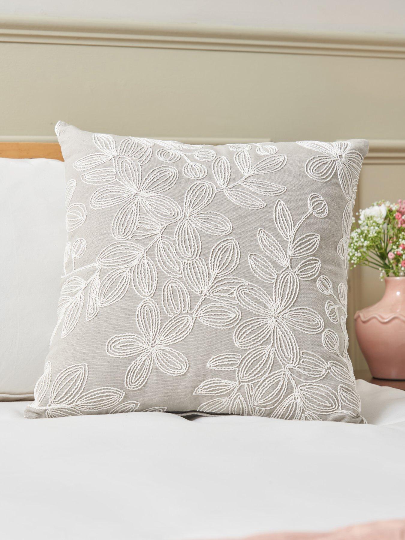 front image of the-very-collection-spring-garden-embroidered-cushion