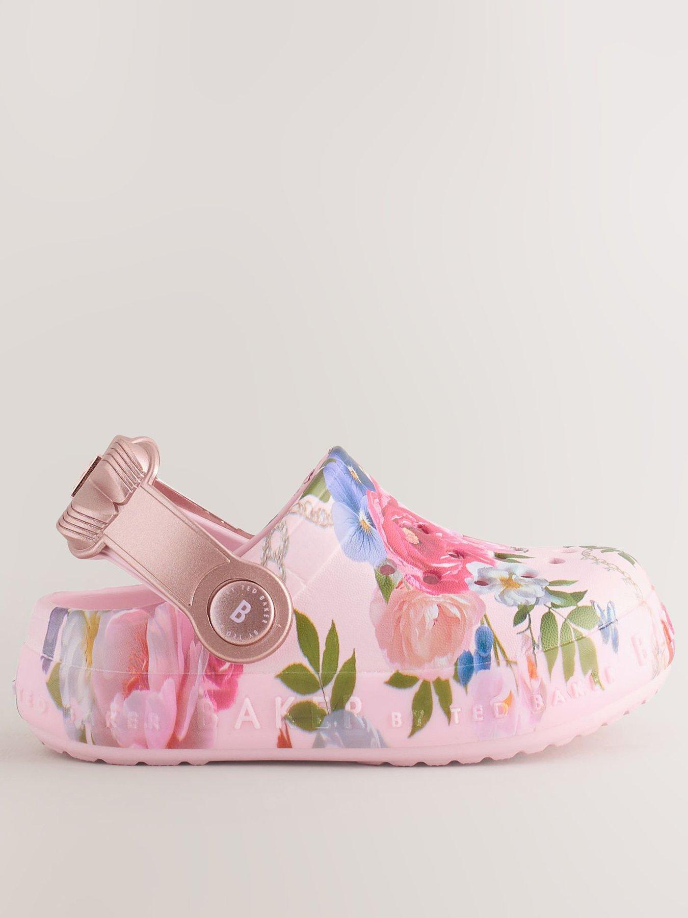 Ted Baker Girls Floral Bow Clogs - Pink