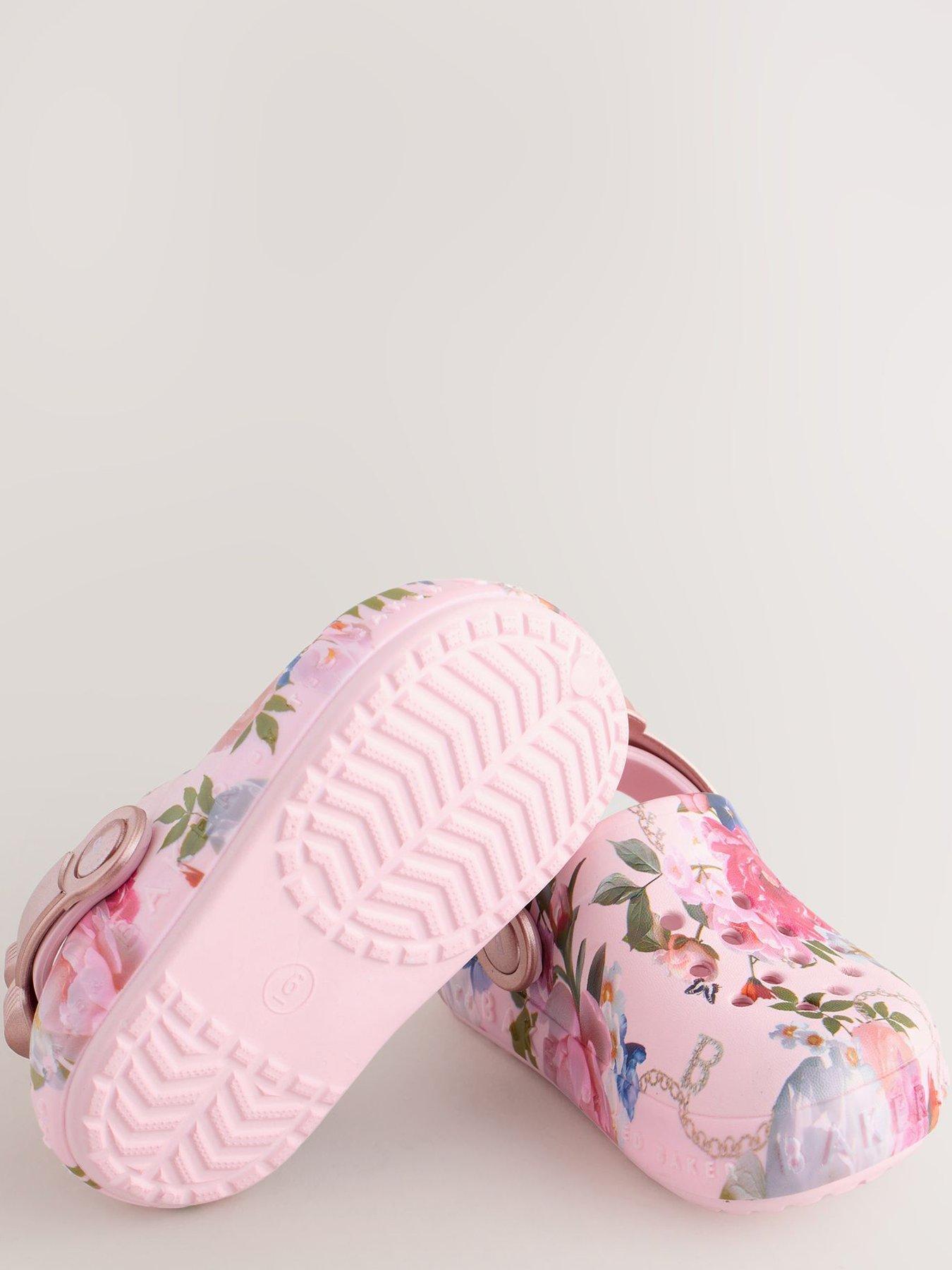  image of ted-baker-girls-floral-bow-clogs-pink