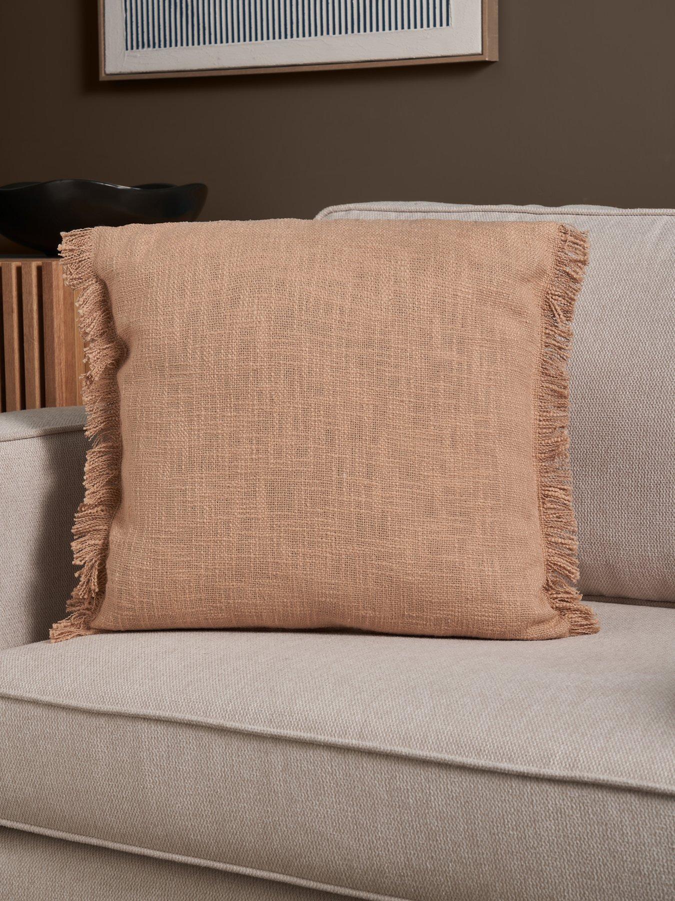 The Very Collection Zen Textured Cushion With Fringe